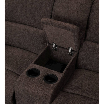 Madden Motion Sofa w/Drop Down Table, Brown Chenille