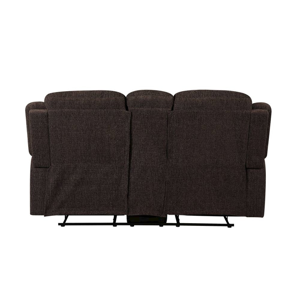 Madden Motion Loveseat w/Console, Brown Chenille