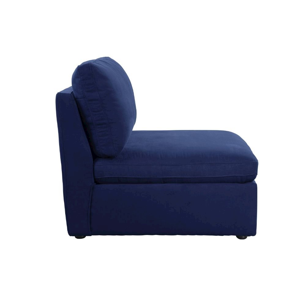 Crosby Modular - Armless Chair, Blue Fabric