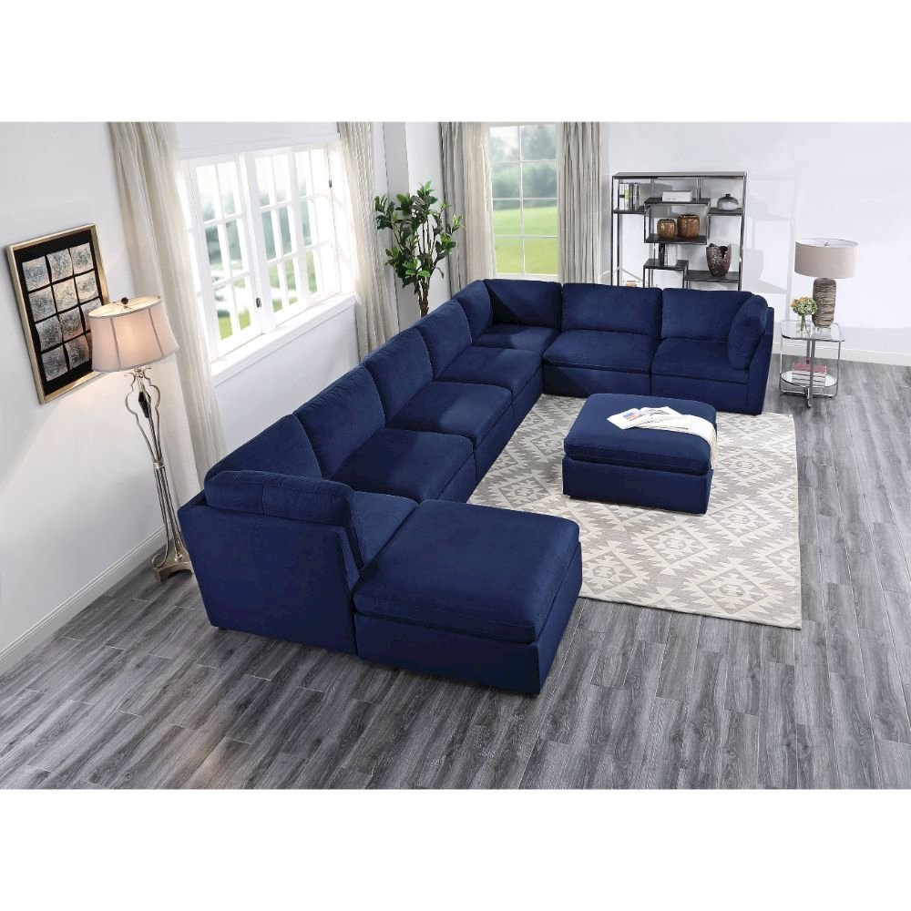 Crosby Modular - Armless Chair, Blue Fabric