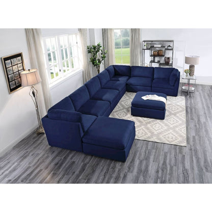 Crosby Modular - Armless Chair, Blue Fabric