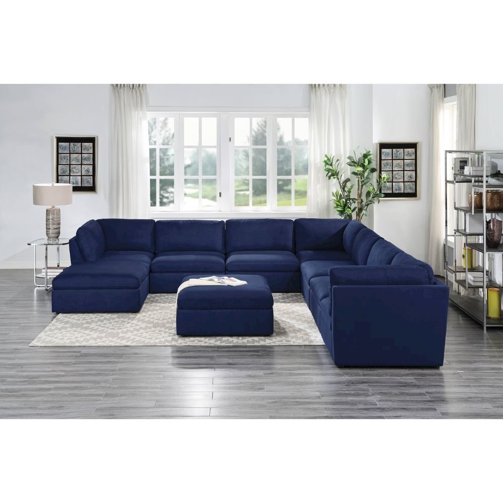 Crosby Modular - Armless Chair, Blue Fabric