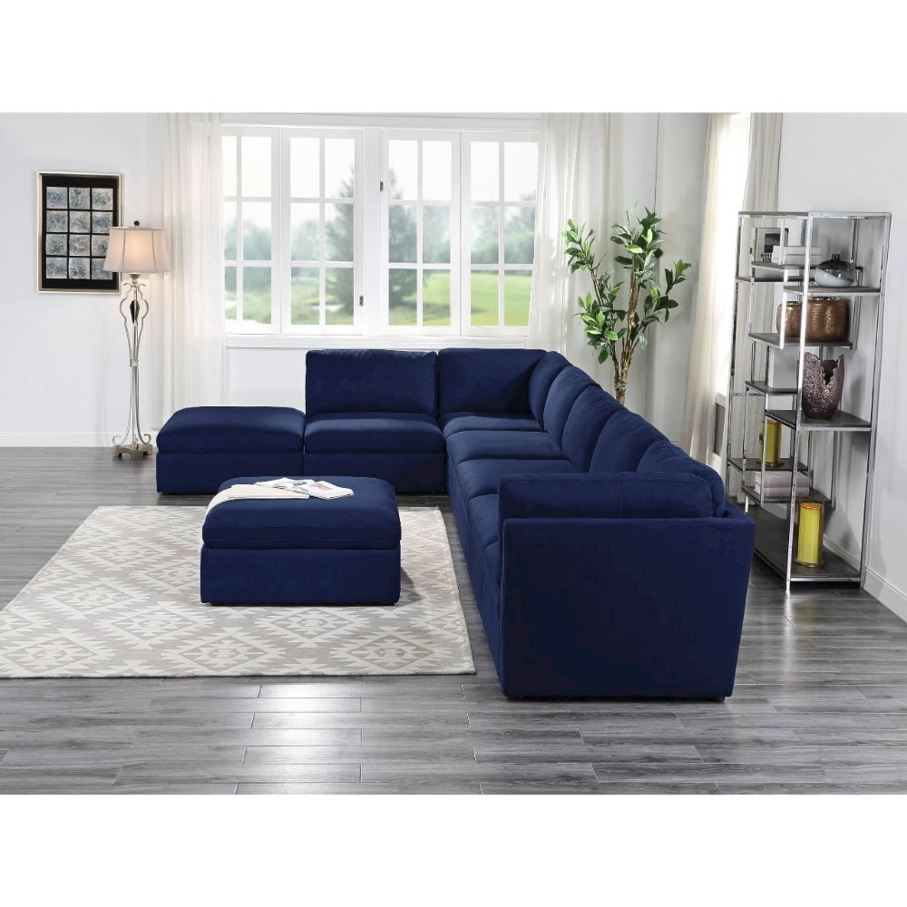 Crosby Modular - Armless Chair, Blue Fabric