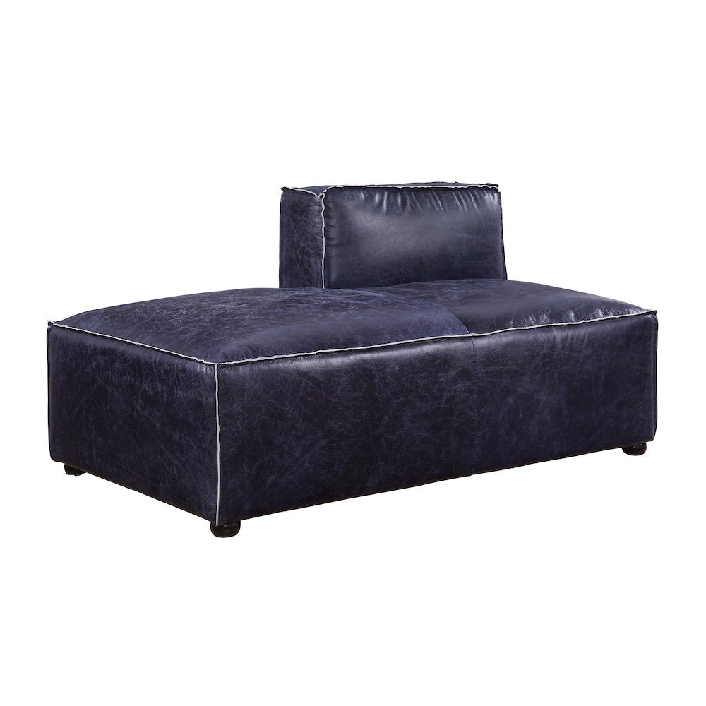 Birdie Modular - Chaise, Vintage Blue Top Grain Leather