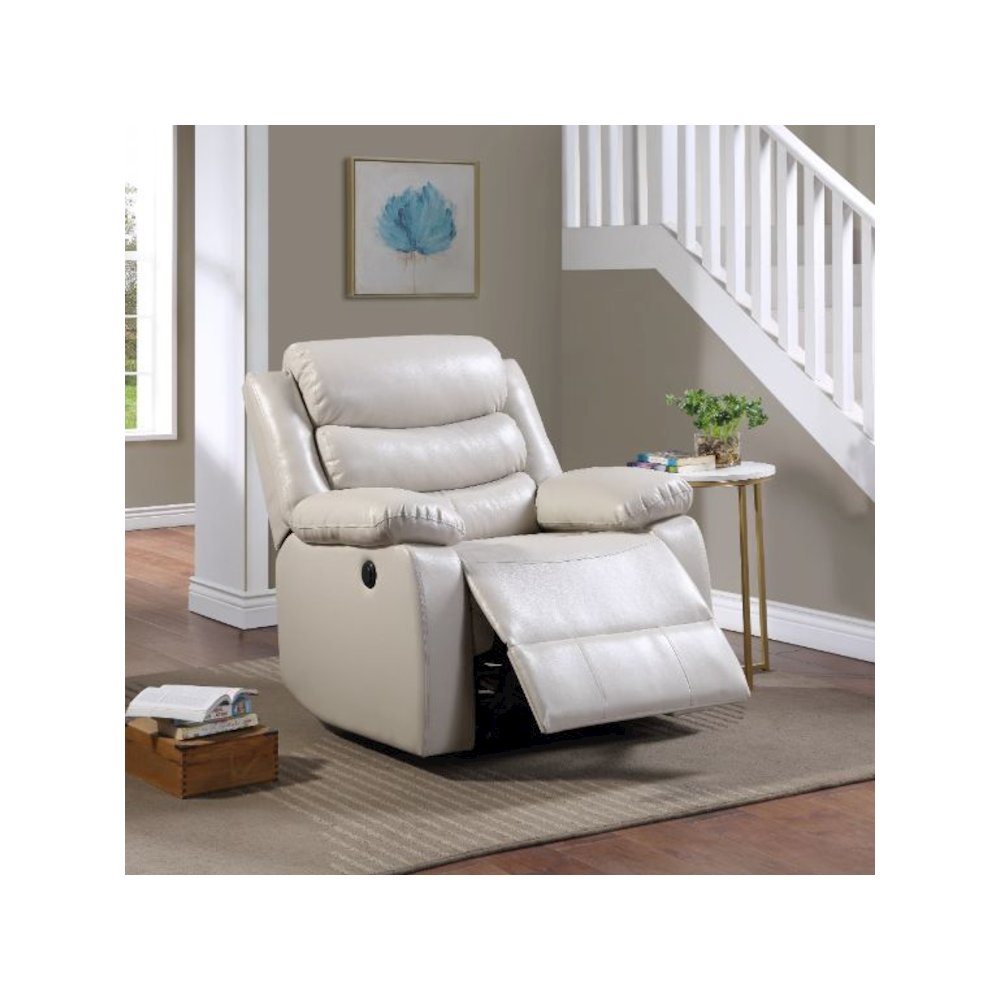 Eilbra Power Motion Recliner, Beige Leatherette