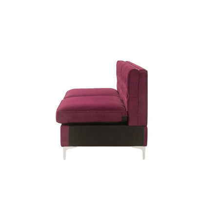 Jaszira Modular - Armless Sofa, Burgundy Velvet