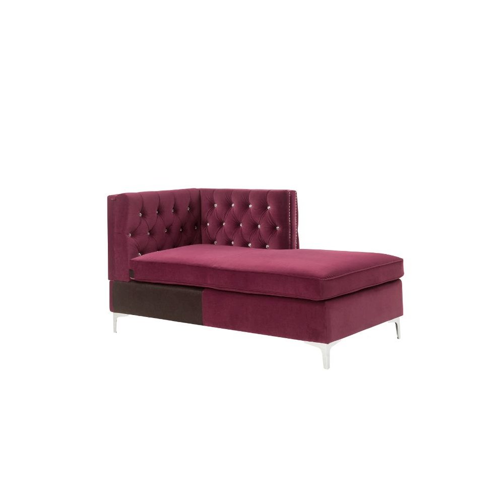 Jaszira Modular - Chaise, Burgundy Velvet