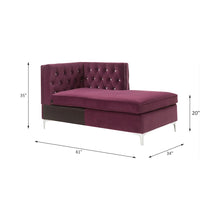 Jaszira Modular - Chaise, Burgundy Velvet