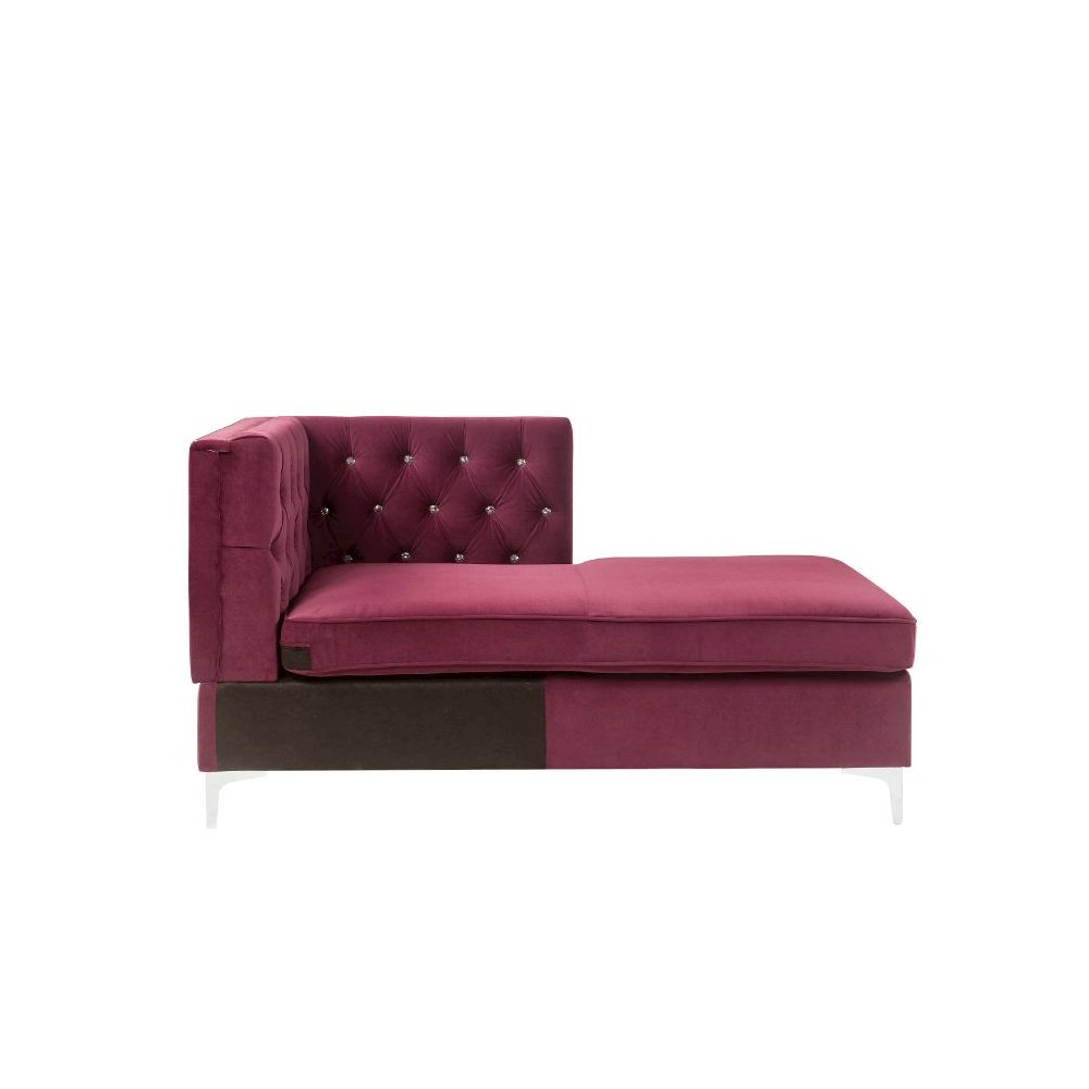 Jaszira Modular - Chaise, Burgundy Velvet