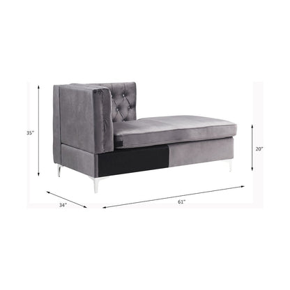 Jaszira Modular - Chaise, Gray Velvet