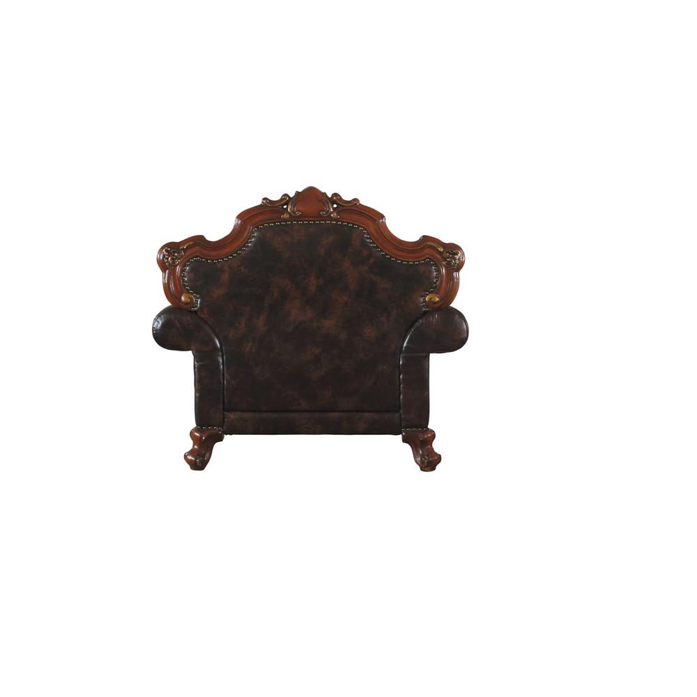 Picardy Chair w/Pillow, Leatherette & Honey Oak