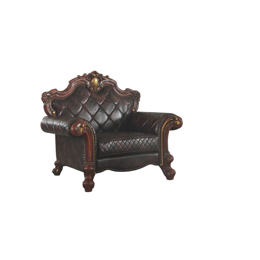 Picardy Chair w/Pillow, Leatherette & Honey Oak