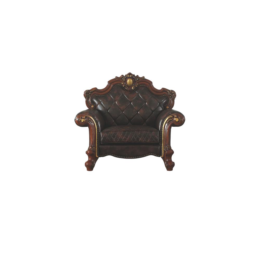 Picardy Chair w/Pillow, Leatherette & Honey Oak