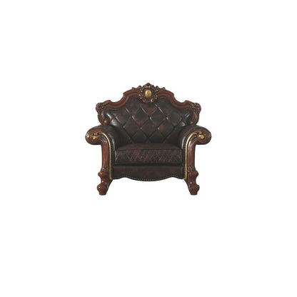 Picardy Chair w/Pillow, Leatherette & Honey Oak