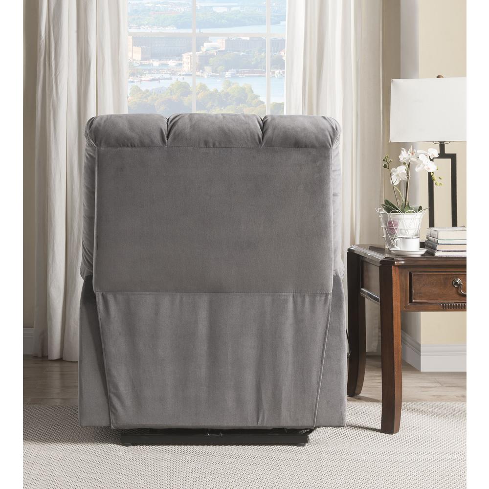 Ipompea Recliner w/Power Lift & Massage, Gray Velvet