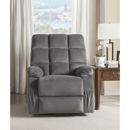 Ipompea Recliner w/Power Lift & Massage, Gray Velvet