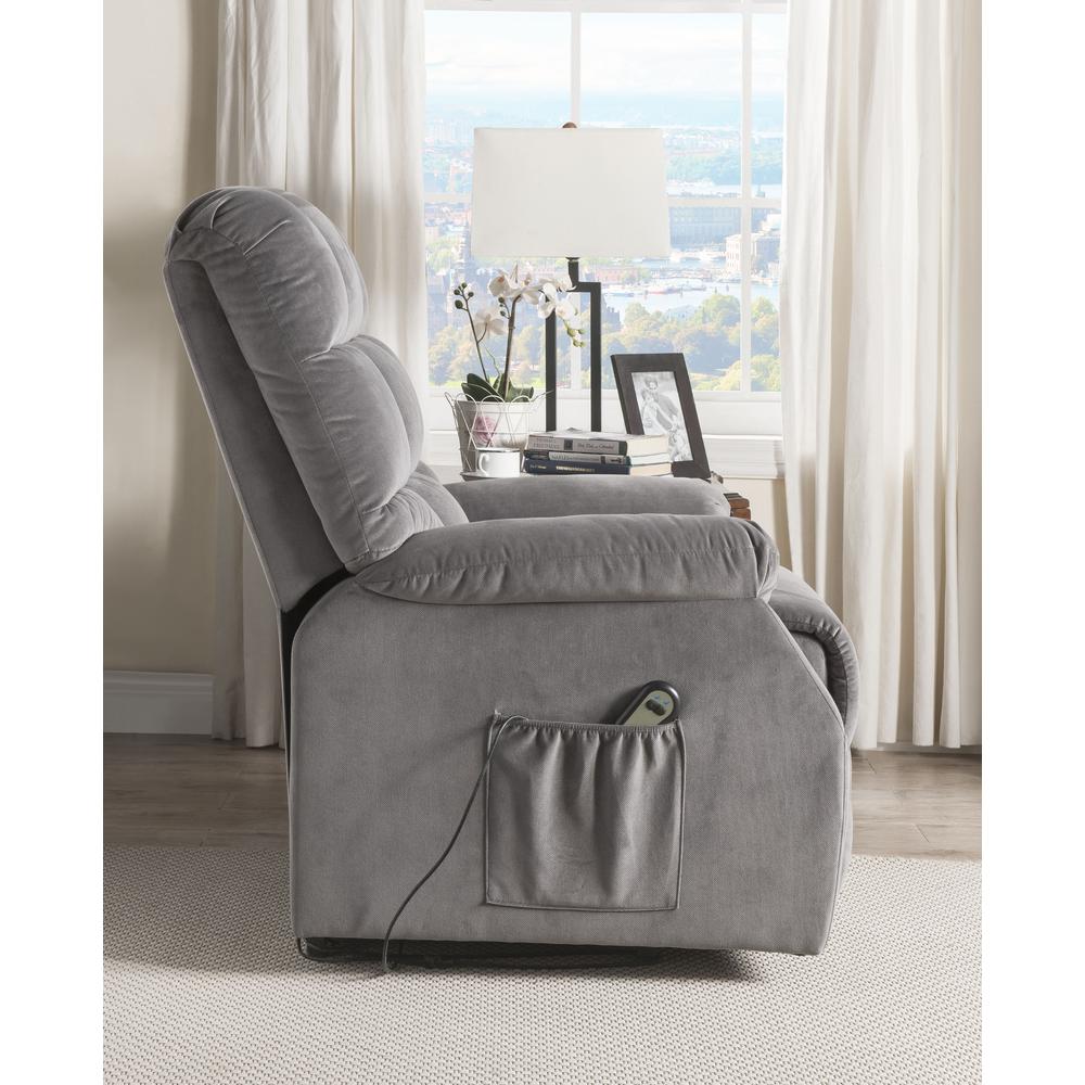 Ipompea Recliner w/Power Lift & Massage, Gray Velvet