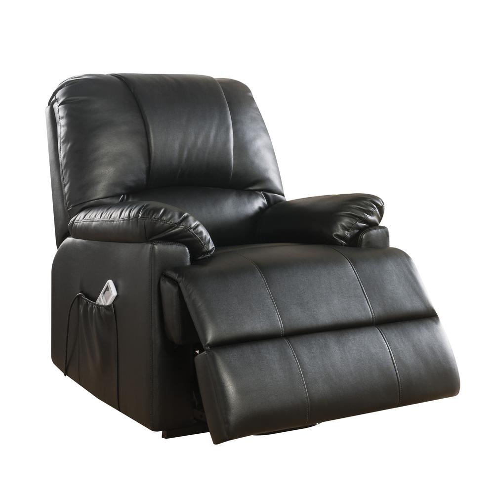 Ixora Recliner w/Power Lift & Massage, Black Leatherette