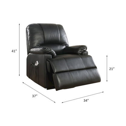 Ixora Recliner w/Power Lift & Massage, Black Leatherette