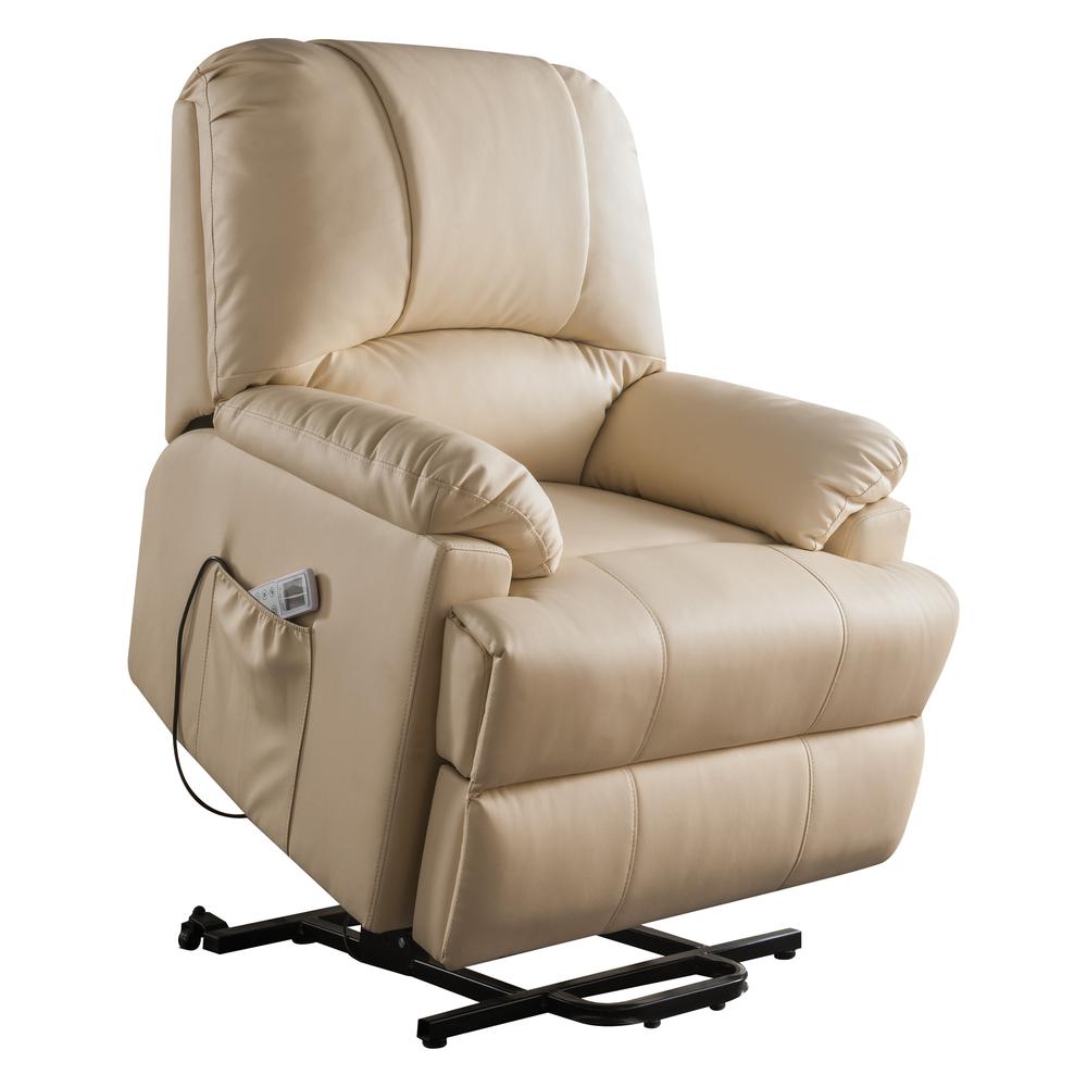 Ixora Recliner w/Power Lift & Massage, Black Leatherette