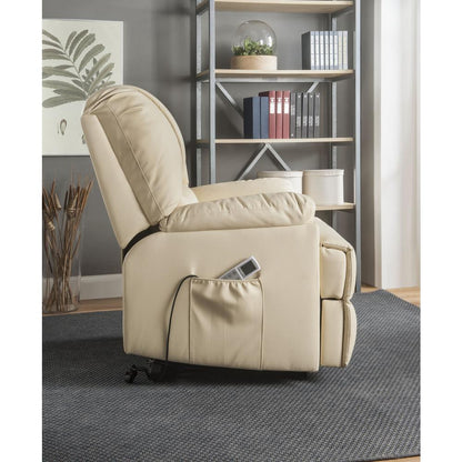 Ixora Recliner w/Power Lift & Massage, Black Leatherette