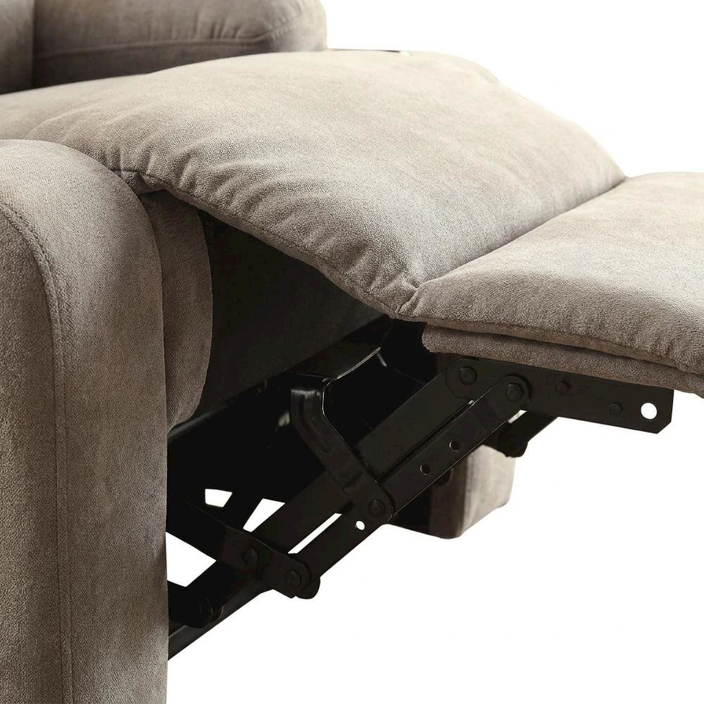 Velvet-Upholstered Manual Recliner Chair, Latch Handle, Gray Velvet