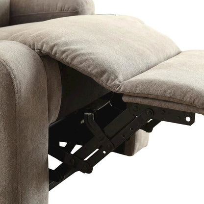 Velvet-Upholstered Manual Recliner Chair, Latch Handle, Gray Velvet