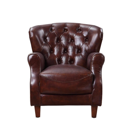 Brancaster Accent Chair, Vintage Brown & Aluminum