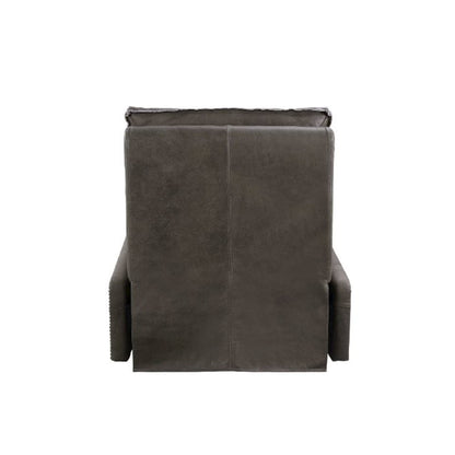Metier Power Motion Recliner w/USB Port, Gray Top Grain Leather & Aluminum