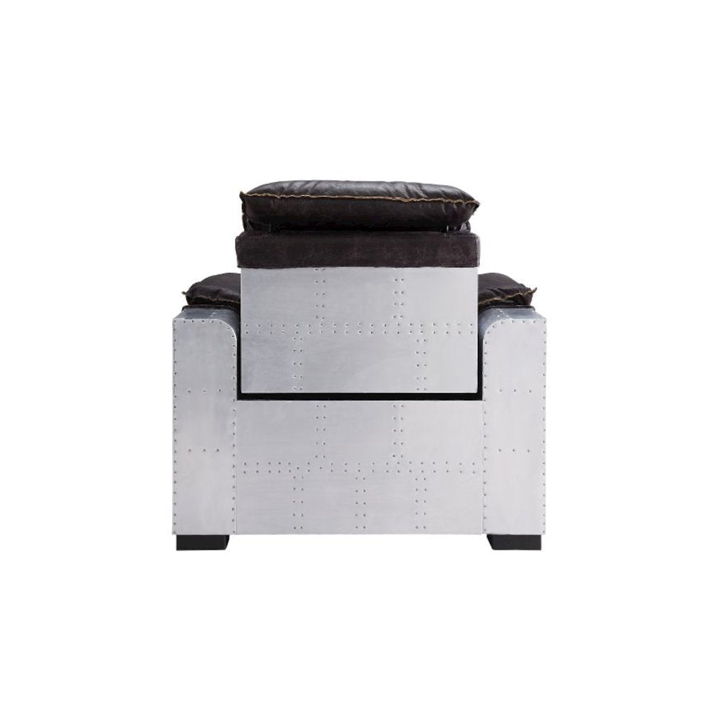 Misezon Power Motion Recliner w/USB Port, Dark Brown Top Grain Leather