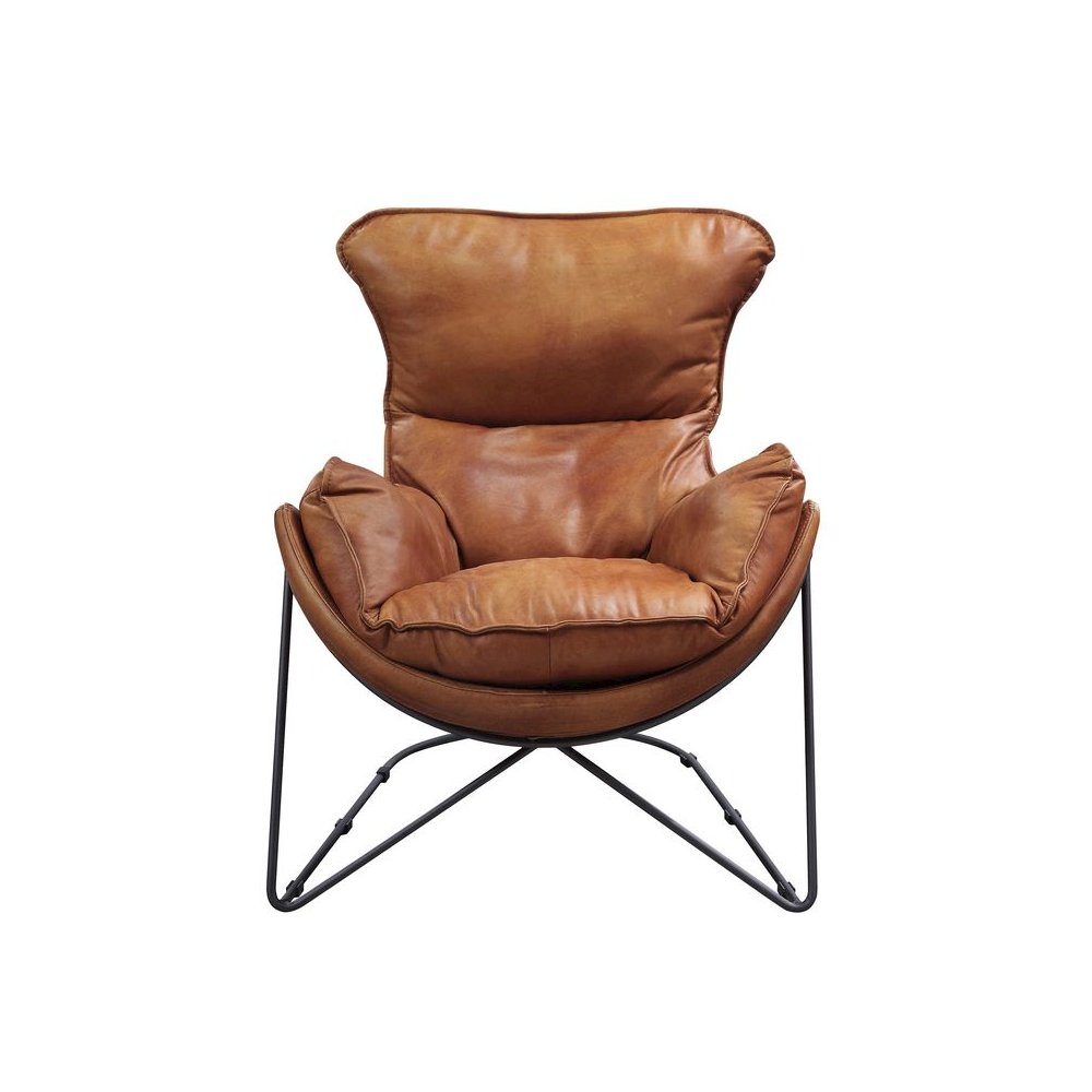 Thurshan Accent Chair, Aperol Top Grain Leather & Black