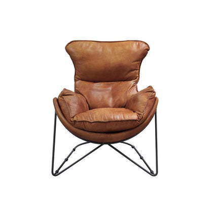 Thurshan Accent Chair, Aperol Top Grain Leather & Black