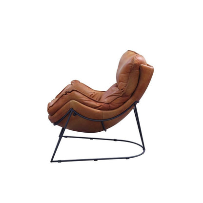 Thurshan Accent Chair, Aperol Top Grain Leather & Black