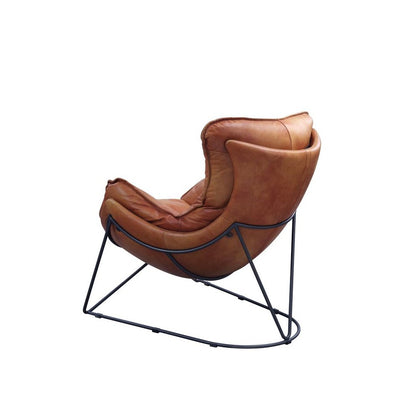 Thurshan Accent Chair, Aperol Top Grain Leather & Black