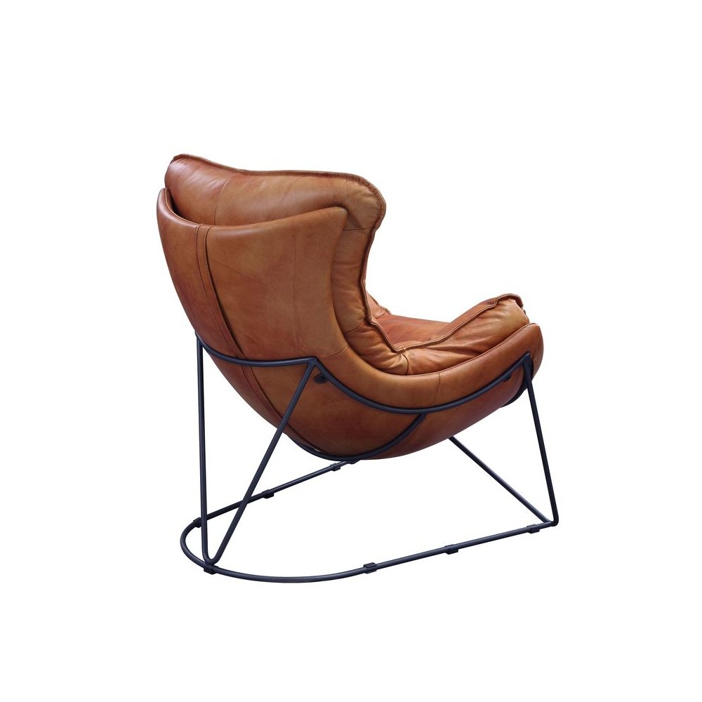 Thurshan Accent Chair, Aperol Top Grain Leather & Black