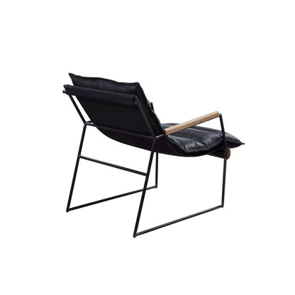 Luberzo Accent Chair, Distress Espresso Top Grain Leather & Matt Iron