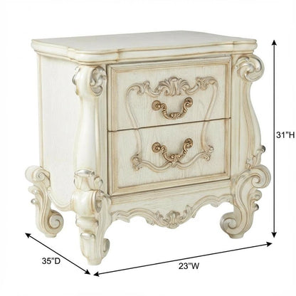 Bone White Versailles Nightstand with Modern Design and Durable Finish