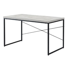 Industrial Style Office Desk With Antique White And Black Finish