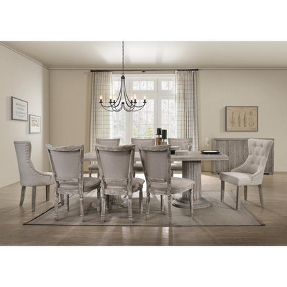 Gabrian Side Chair (Set-2), Fabric & Reclaimed Gray