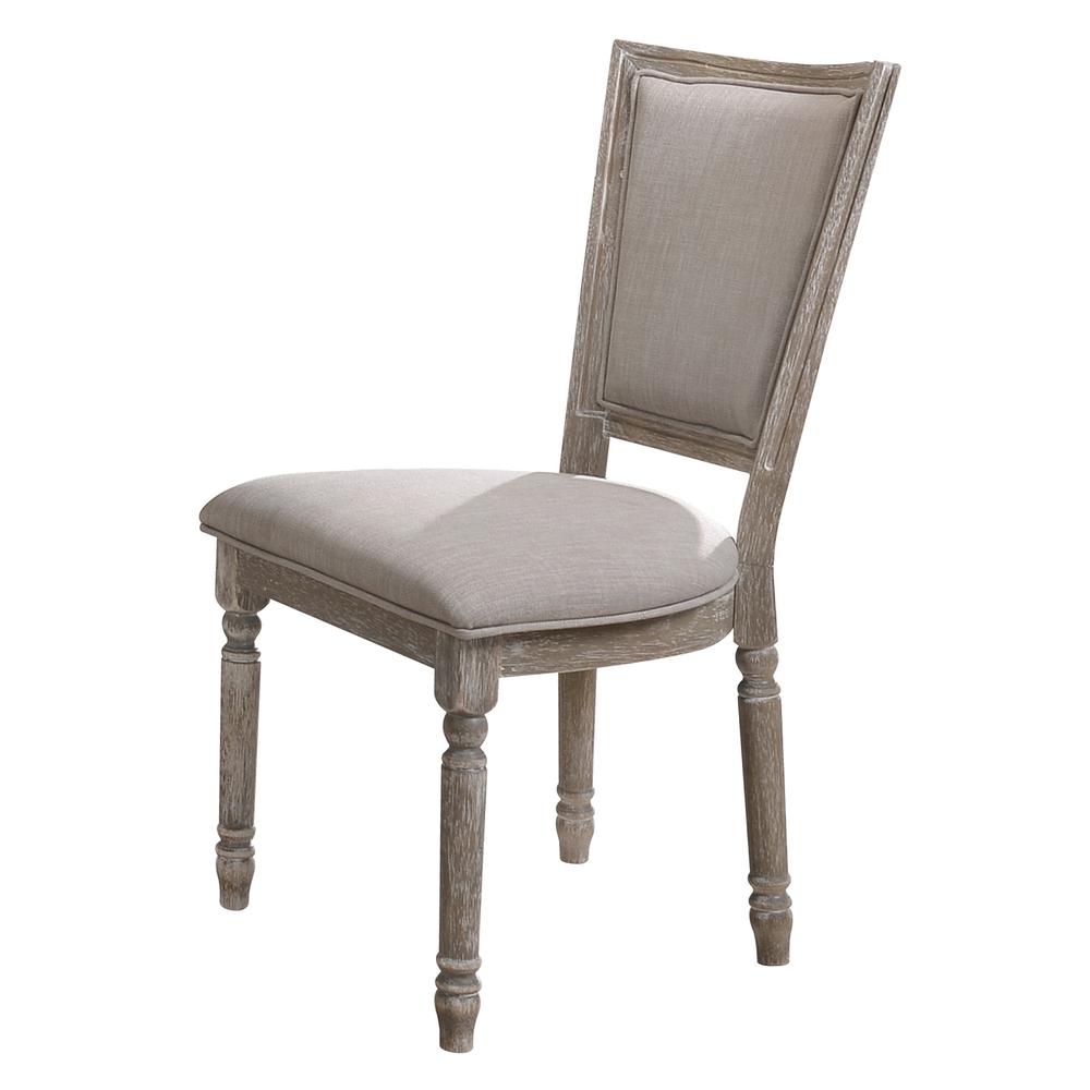 Gabrian Side Chair (Set-2), Fabric & Reclaimed Gray