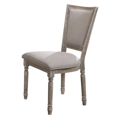 Gabrian Side Chair (Set-2), Fabric & Reclaimed Gray