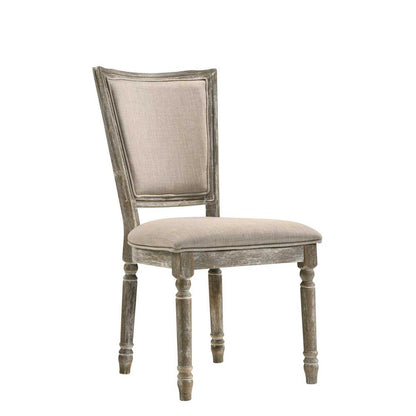 Gabrian Side Chair (Set-2), Fabric & Reclaimed Gray