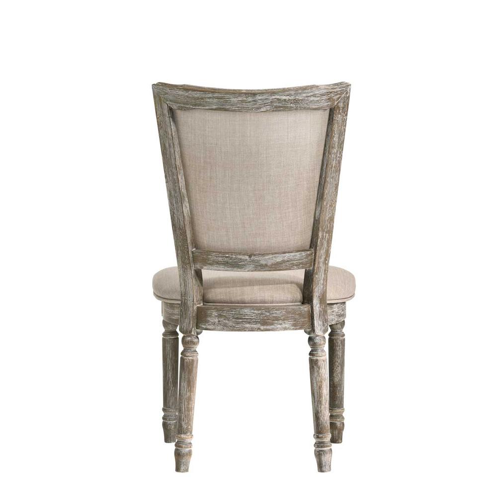 Gabrian Side Chair (Set-2), Fabric & Reclaimed Gray