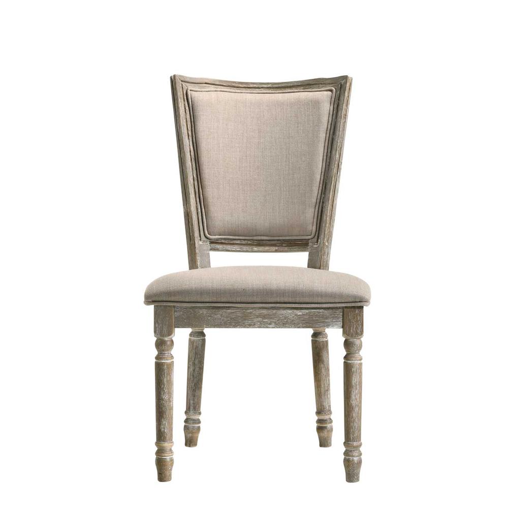 Gabrian Side Chair (Set-2), Fabric & Reclaimed Gray