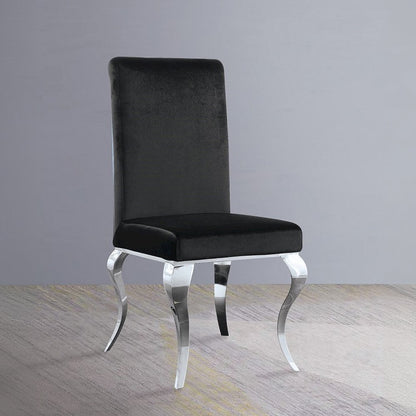 Fabiola Side Chair (Set-2), Fabric & Stainless Steel