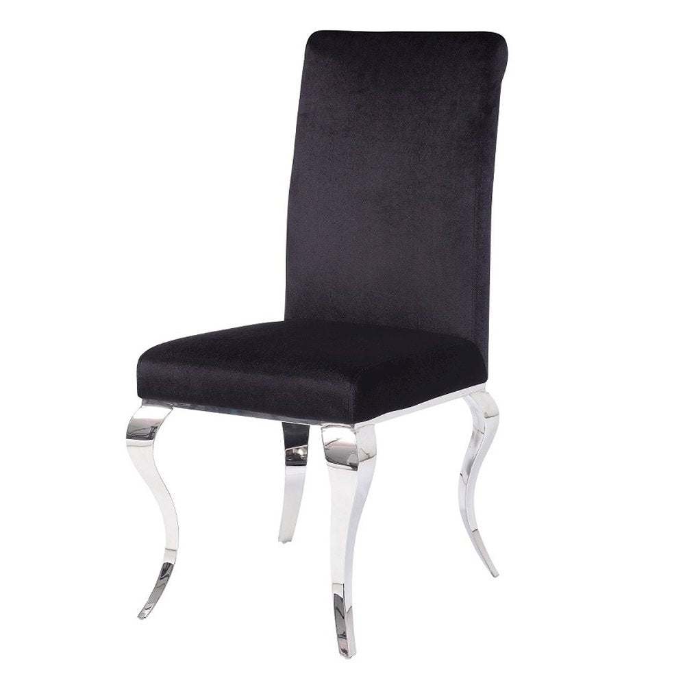 Fabiola Side Chair (Set-2), Fabric & Stainless Steel