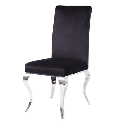 Fabiola Side Chair (Set-2), Fabric & Stainless Steel