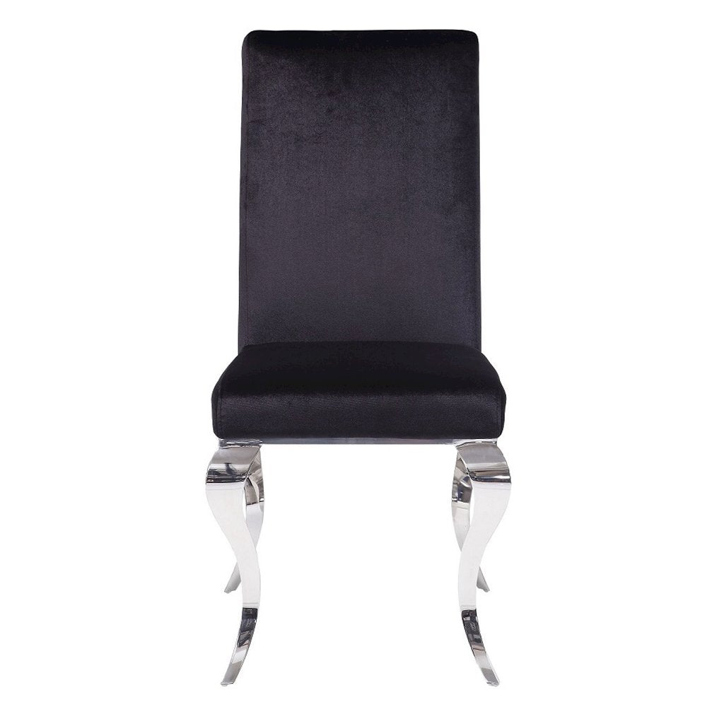Fabiola Side Chair (Set-2), Fabric & Stainless Steel