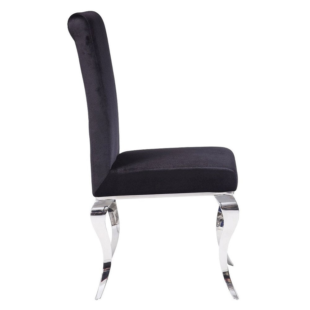 Fabiola Side Chair (Set-2), Fabric & Stainless Steel