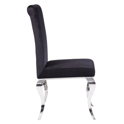 Fabiola Side Chair (Set-2), Fabric & Stainless Steel